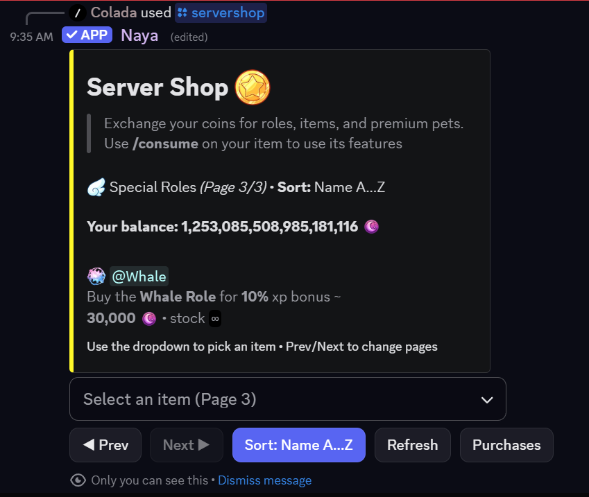 Server Currency module preview